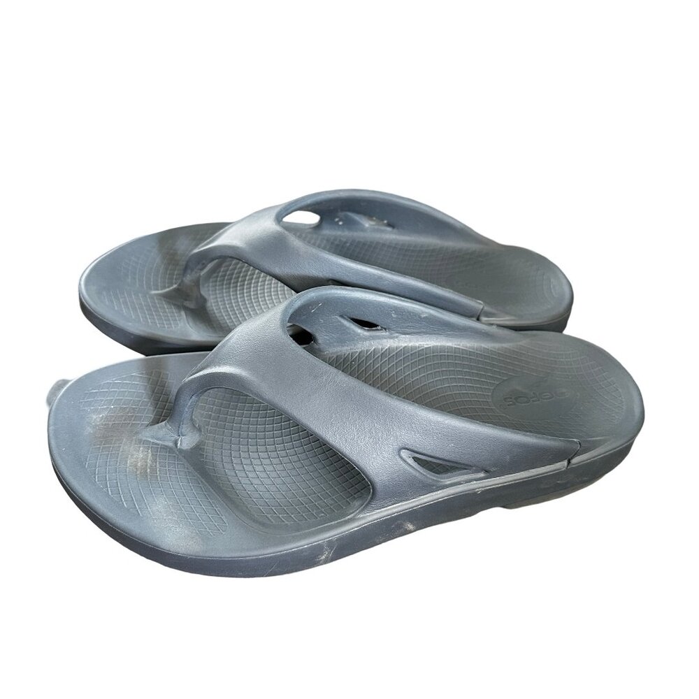 Oofos OOriginal Flip Flop Gray Sport Recovery Shoe Mens 9 Womens 11
